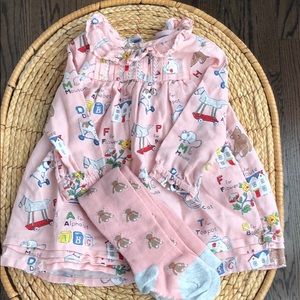 Baby Boden dress & matching tights - 3-6 mos